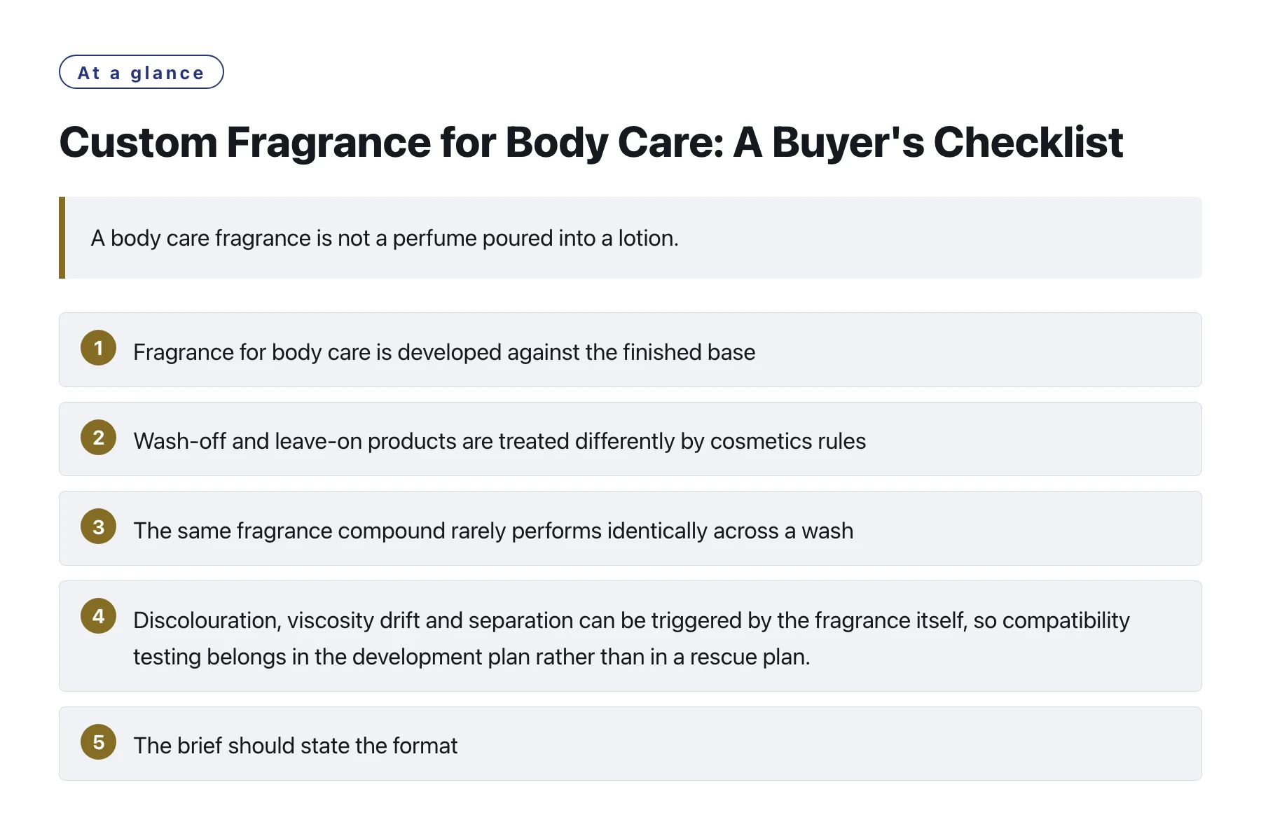Custom Fragrance for Body Care: A Buyer's Checklist——全文要点速览